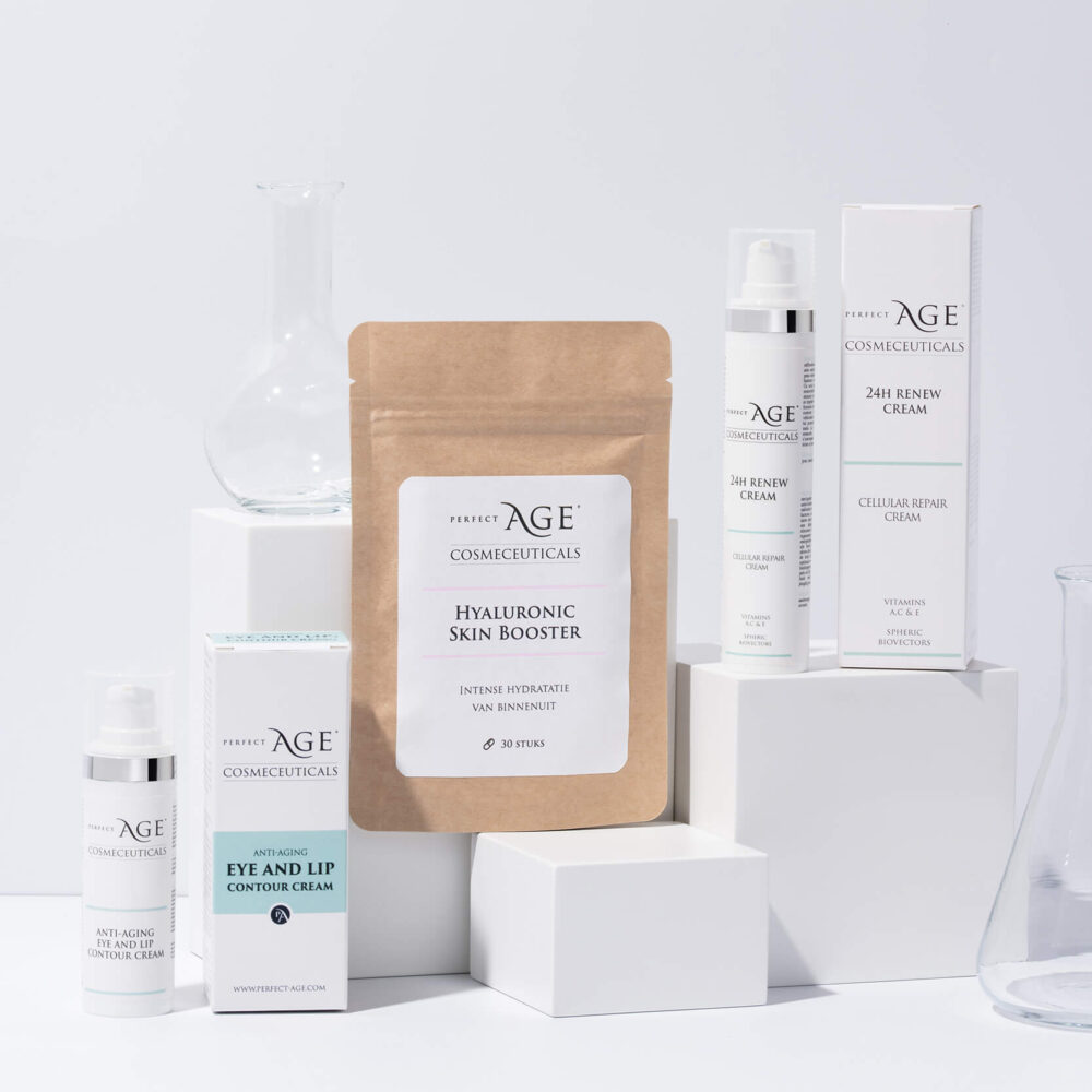 Hyaluronic Skin Booster Renew Cream en Eye and Lip Contour Cream Perfect Age Set 1